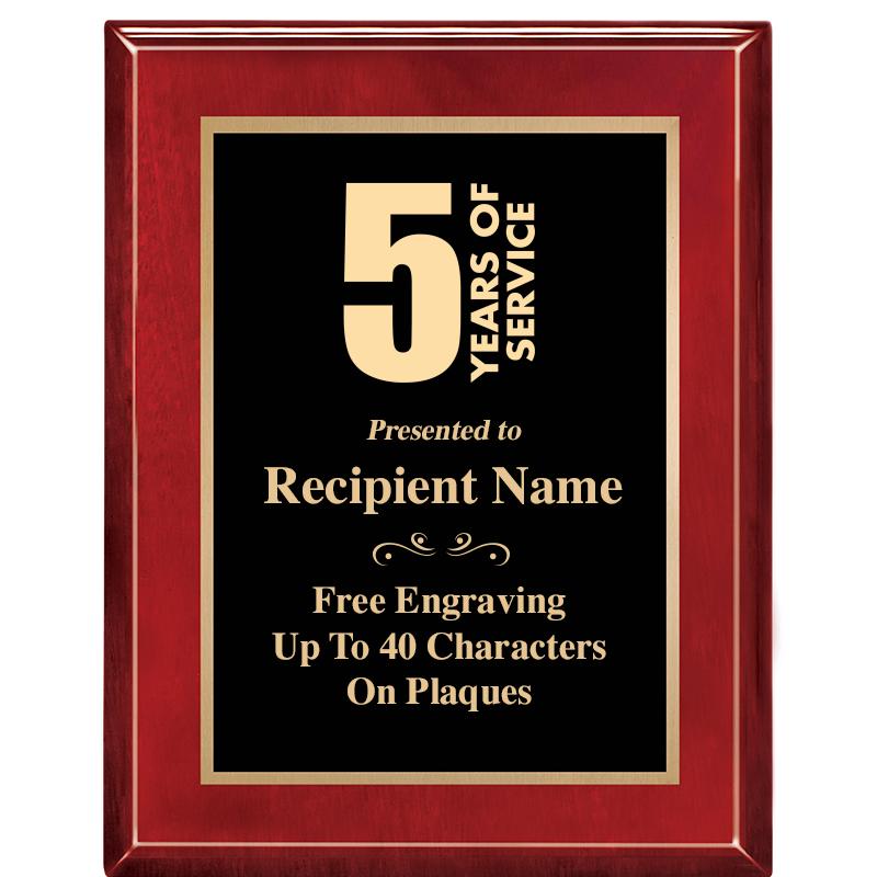 7 X 9 GLOSSED ROSEWOOD PLAQUE