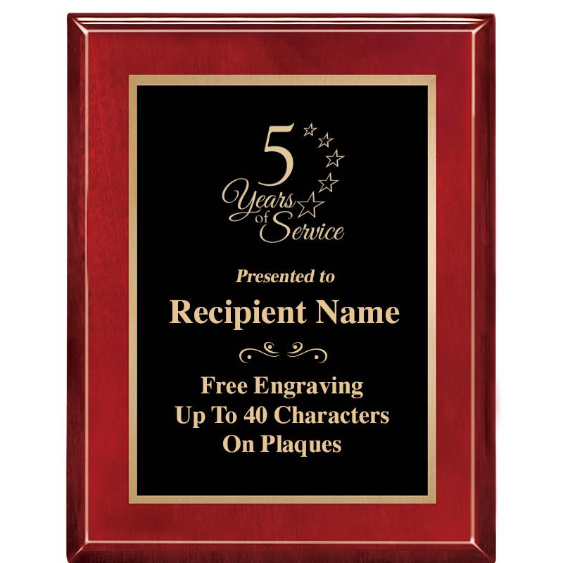 7 X 9 GLOSSED ROSEWOOD PLAQUE