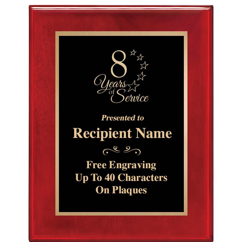 7 X 9 GLOSSED ROSEWOOD PLAQUE