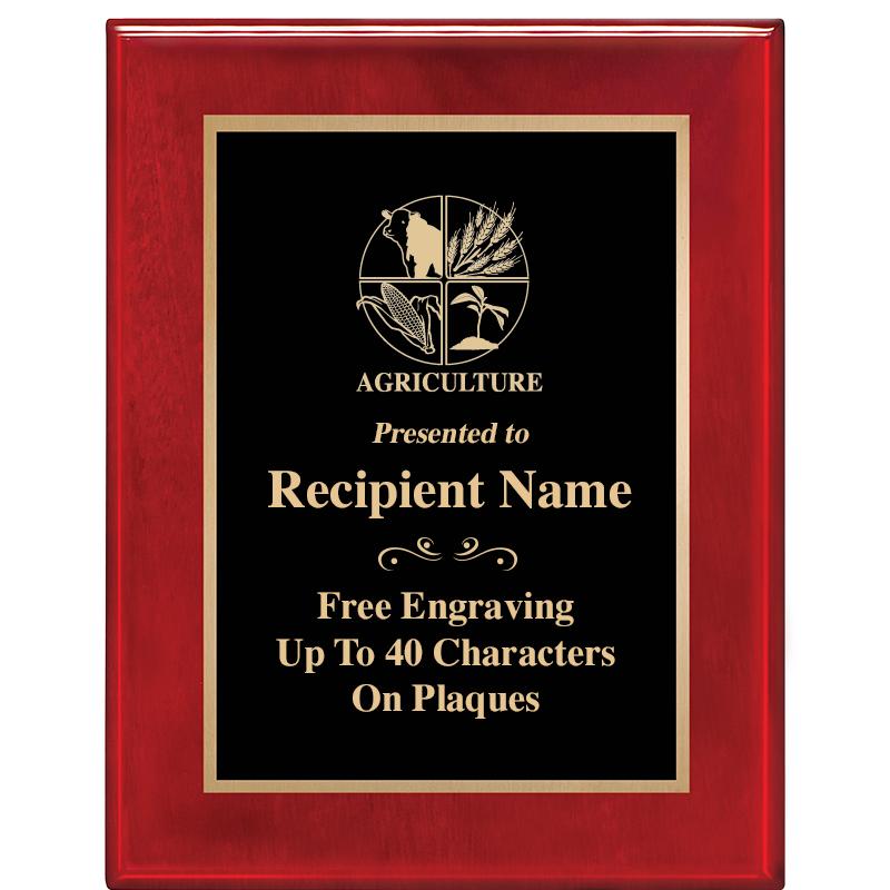 7 X 9 GLOSSED ROSEWOOD PLAQUE