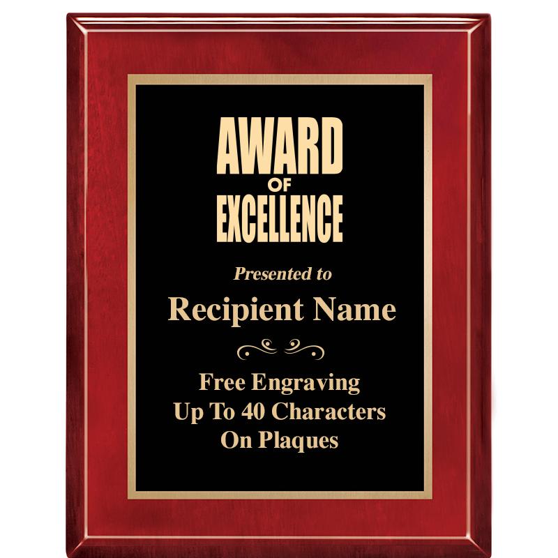 7 X 9 GLOSSED ROSEWOOD PLAQUE