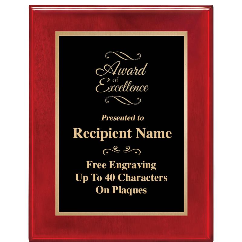 7 X 9 GLOSSED ROSEWOOD PLAQUE