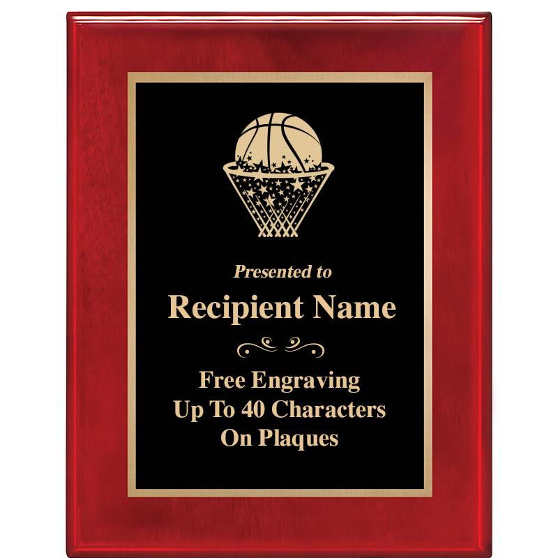 7 X 9 GLOSSED ROSEWOOD PLAQUE