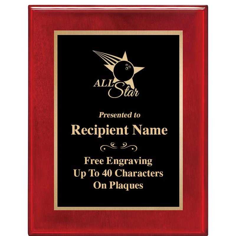 7 X 9 GLOSSED ROSEWOOD PLAQUE