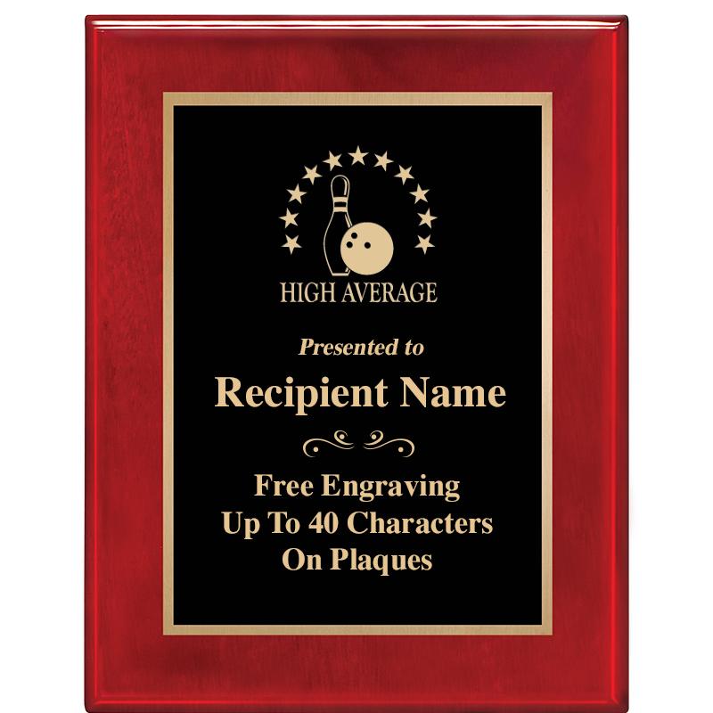 7 X 9 GLOSSED ROSEWOOD PLAQUE