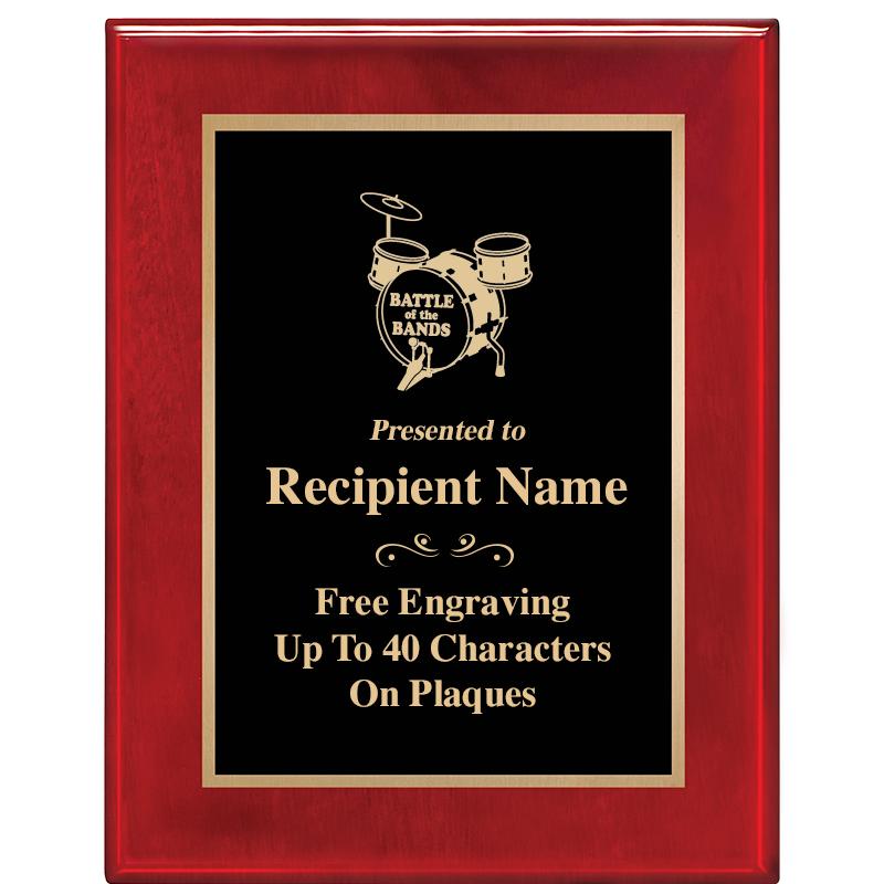7 X 9 GLOSSED ROSEWOOD PLAQUE