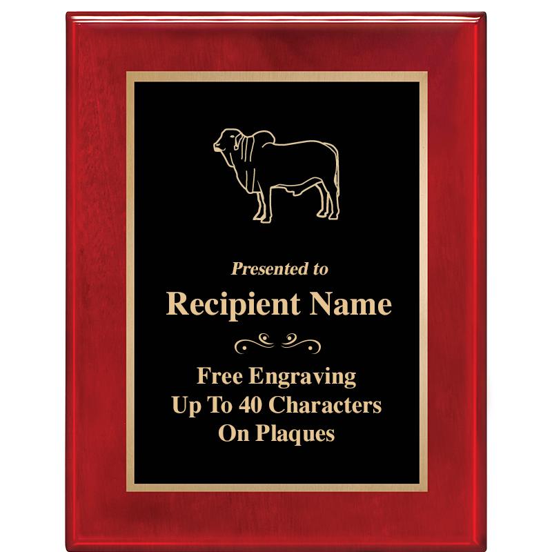 7 X 9 GLOSSED ROSEWOOD PLAQUE
