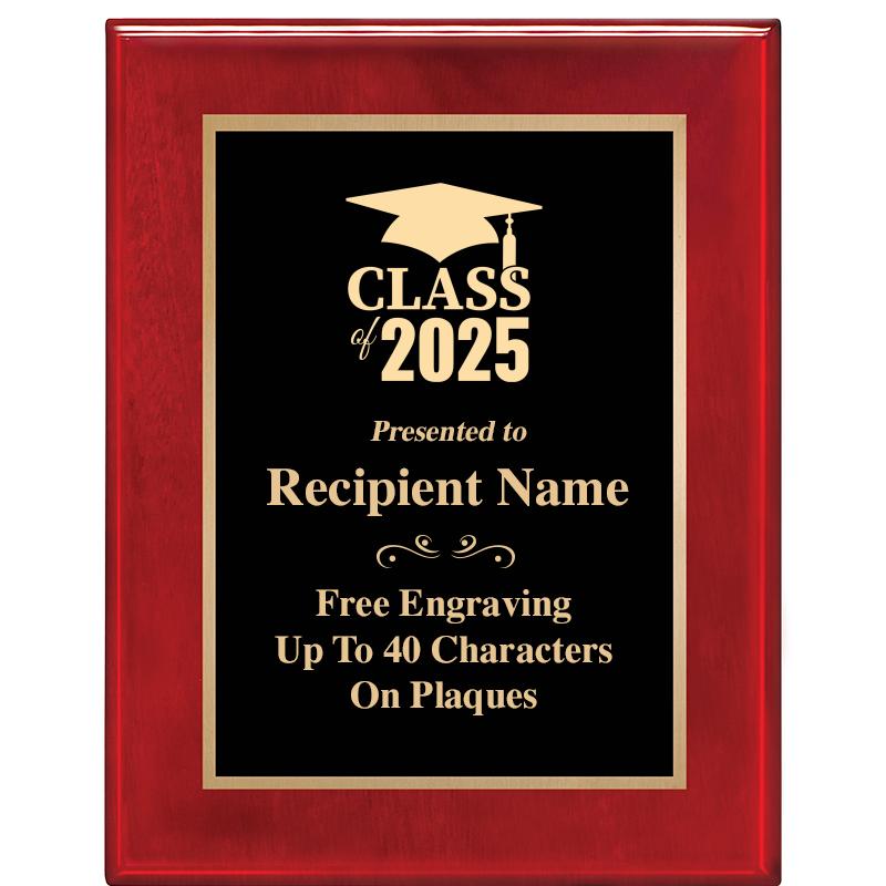 7 X 9 GLOSSED ROSEWOOD PLAQUE