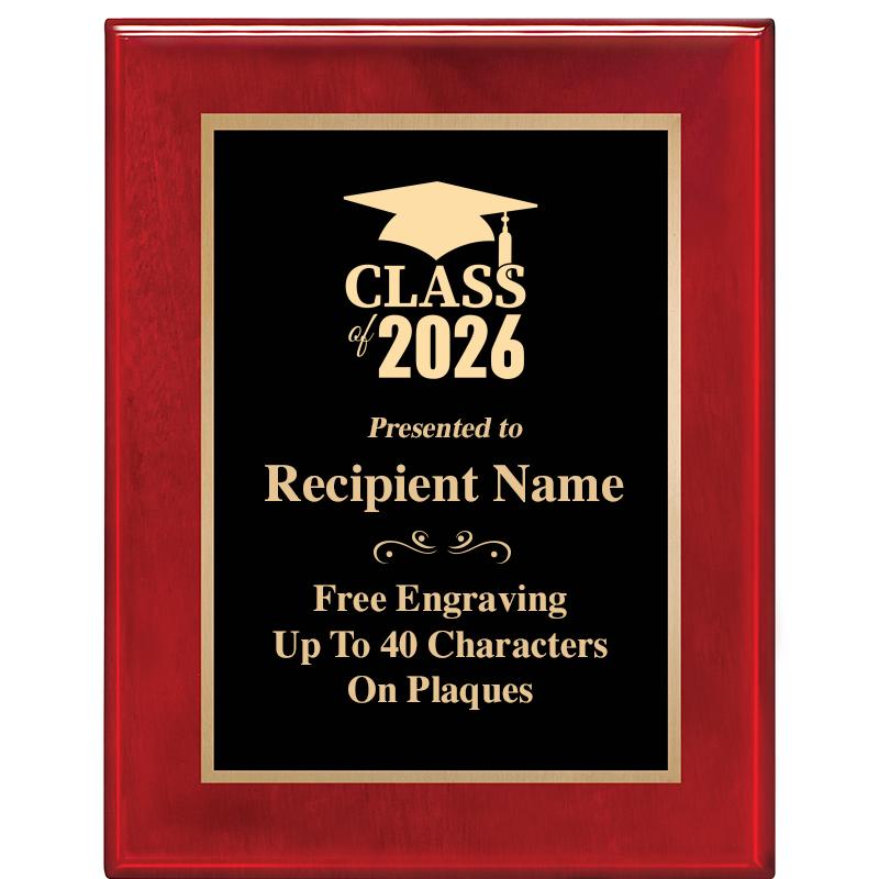 7 X 9 GLOSSED ROSEWOOD PLAQUE