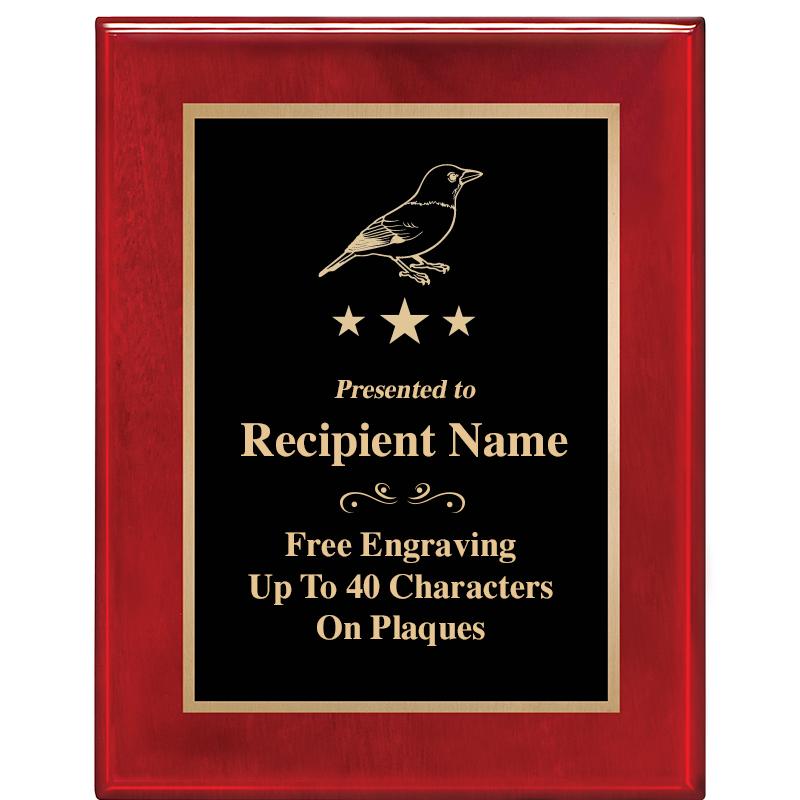 7 X 9 GLOSSED ROSEWOOD PLAQUE