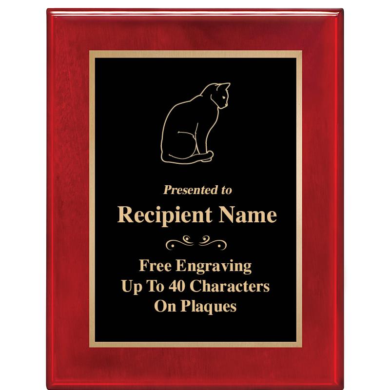 7 X 9 GLOSSED ROSEWOOD PLAQUE