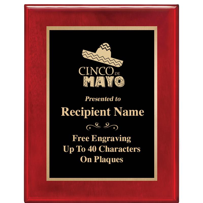 7 X 9 GLOSSED ROSEWOOD PLAQUE
