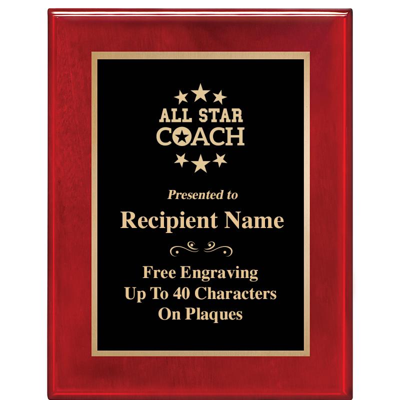 7 X 9 GLOSSED ROSEWOOD PLAQUE