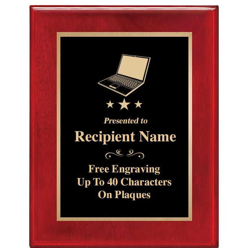 7 X 9 GLOSSED ROSEWOOD PLAQUE