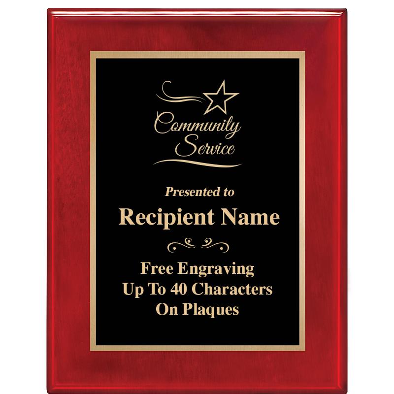 7 X 9 GLOSSED ROSEWOOD PLAQUE