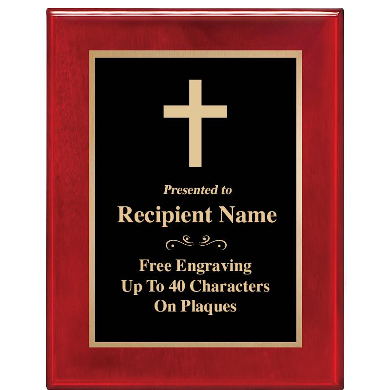 7 X 9 GLOSSED ROSEWOOD PLAQUE