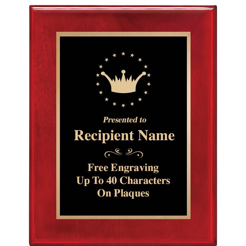 7 X 9 GLOSSED ROSEWOOD PLAQUE