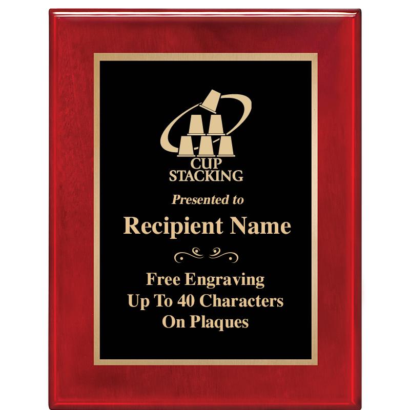 7 X 9 GLOSSED ROSEWOOD PLAQUE