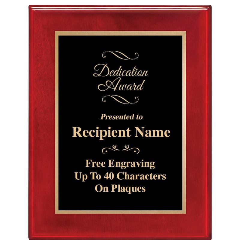 7 X 9 GLOSSED ROSEWOOD PLAQUE