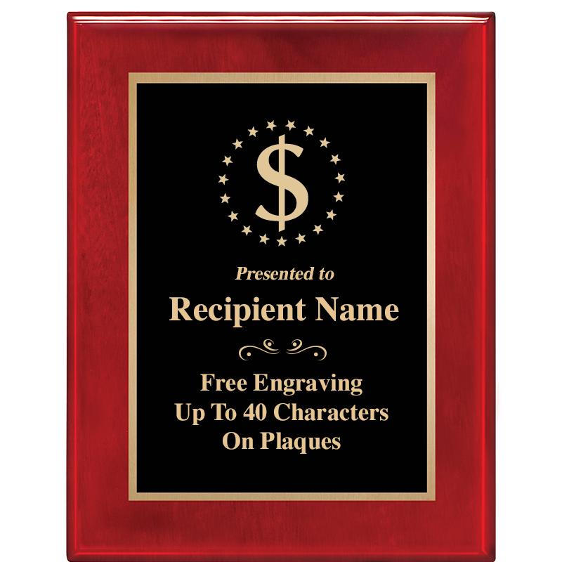 7 X 9 GLOSSED ROSEWOOD PLAQUE