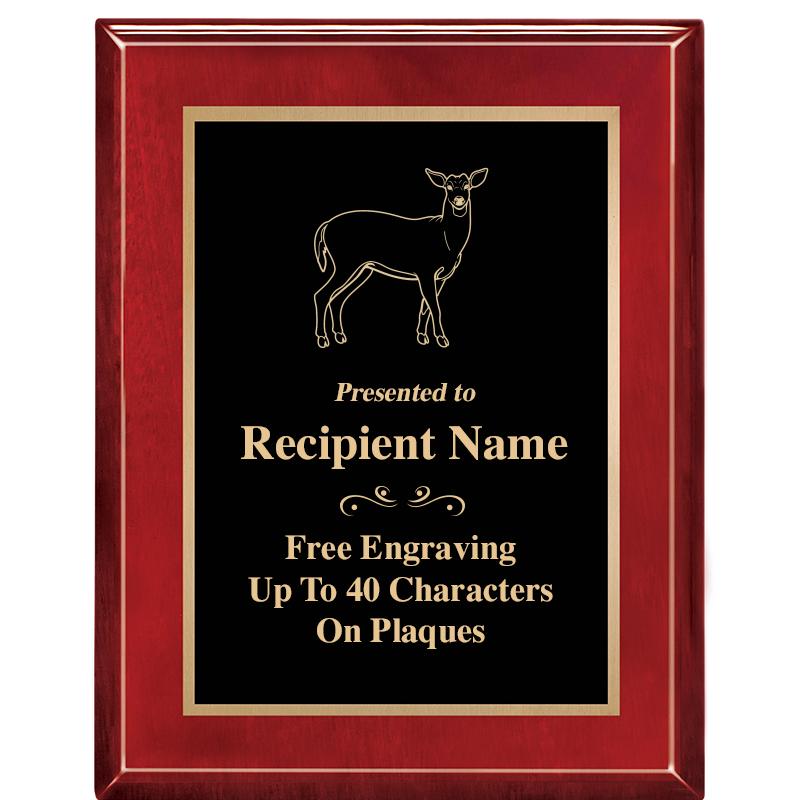 7 X 9 GLOSSED ROSEWOOD PLAQUE