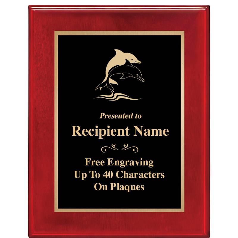 7 X 9 GLOSSED ROSEWOOD PLAQUE