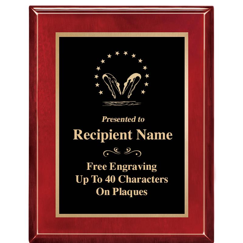 7 X 9 GLOSSED ROSEWOOD PLAQUE