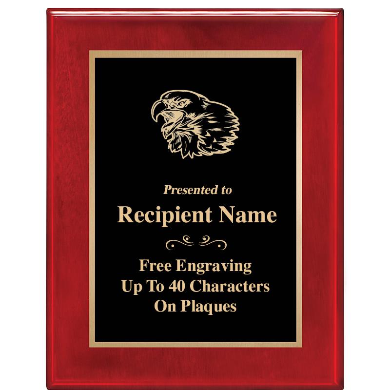 7 X 9 GLOSSED ROSEWOOD PLAQUE