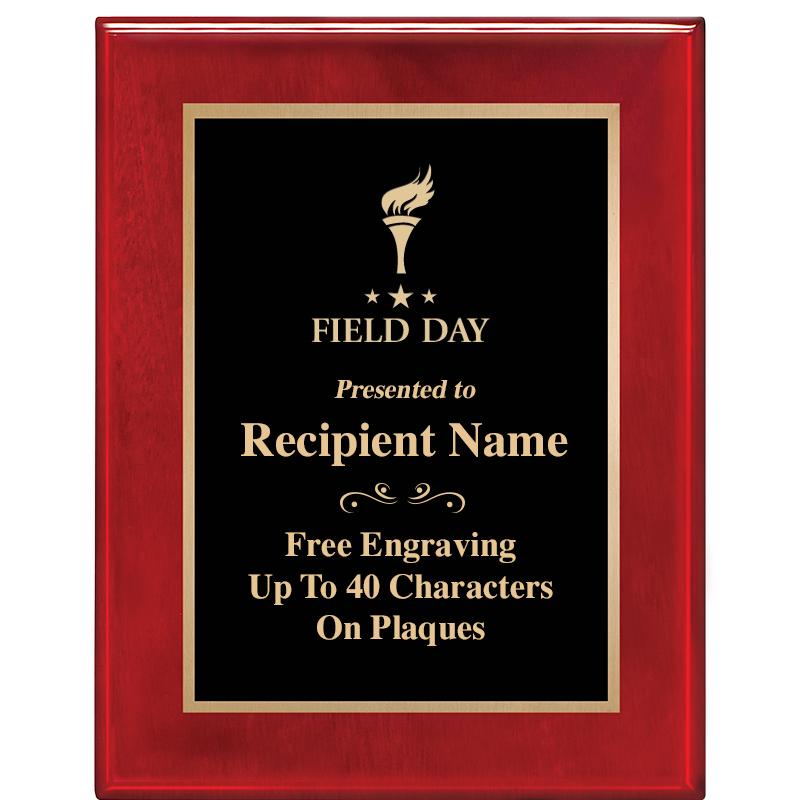 7 X 9 GLOSSED ROSEWOOD PLAQUE