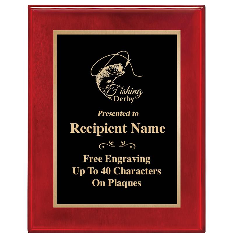 7 X 9 GLOSSED ROSEWOOD PLAQUE