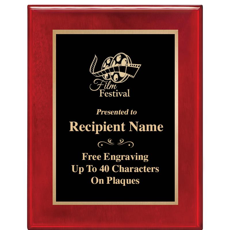 7 X 9 GLOSSED ROSEWOOD PLAQUE