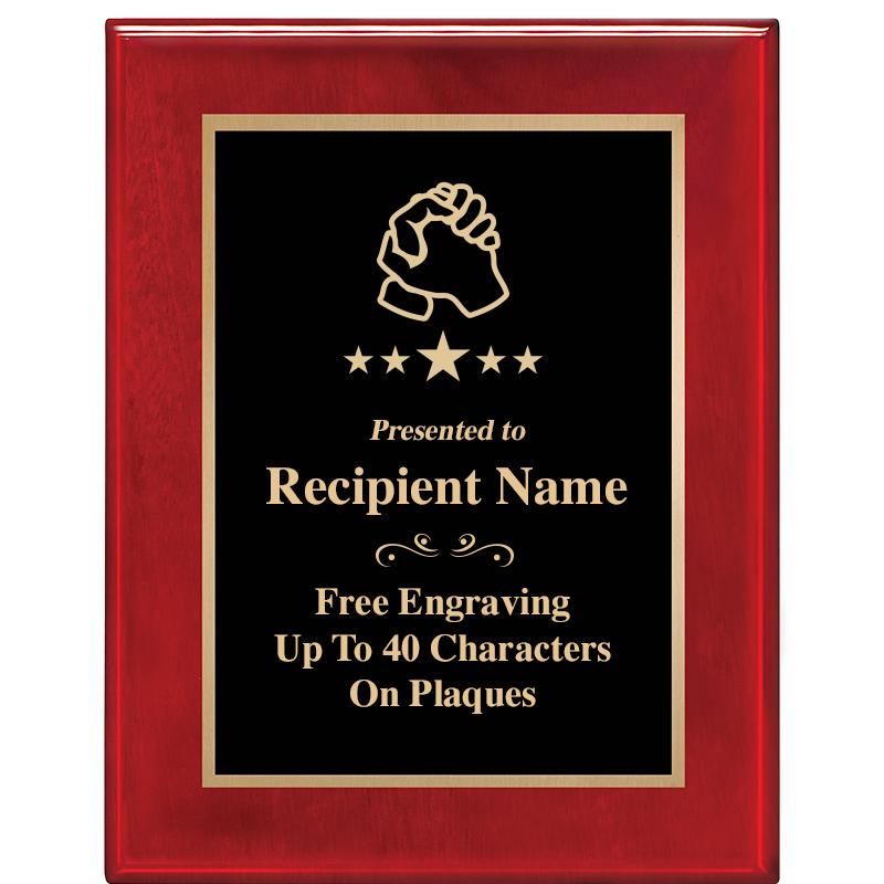 7 X 9 GLOSSED ROSEWOOD PLAQUE