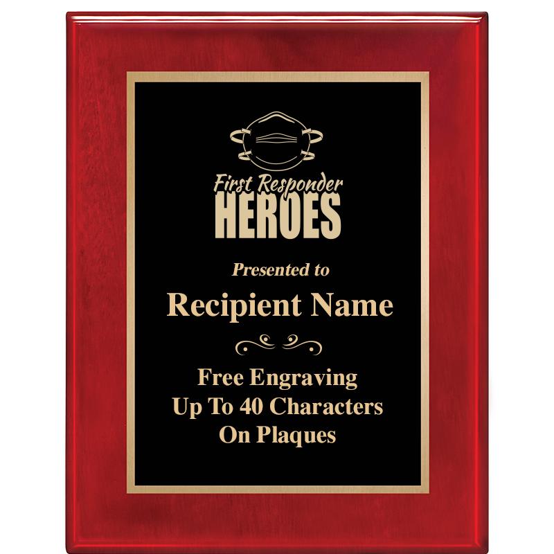 7 X 9 GLOSSED ROSEWOOD PLAQUE