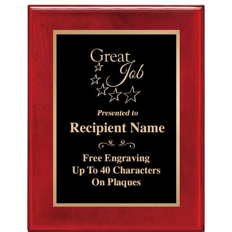 7 X 9 GLOSSED ROSEWOOD PLAQUE