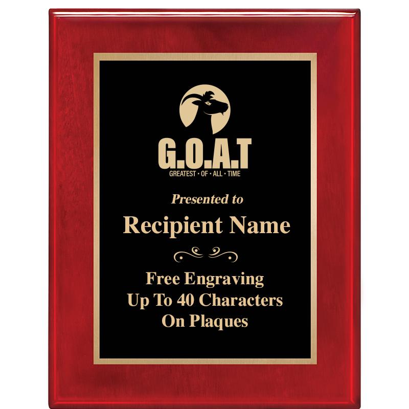 7 X 9 GLOSSED ROSEWOOD PLAQUE