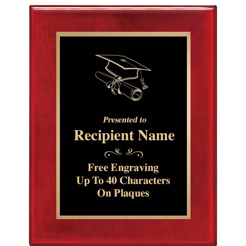 7 X 9 GLOSSED ROSEWOOD PLAQUE
