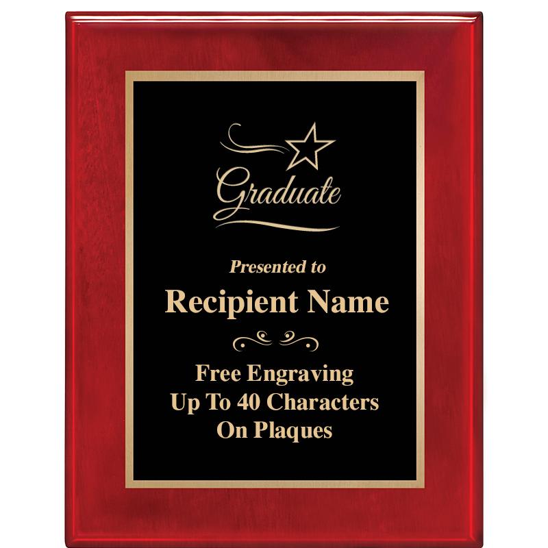 7 X 9 GLOSSED ROSEWOOD PLAQUE