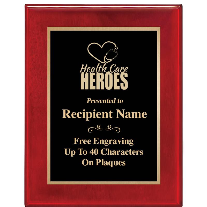 7 X 9 GLOSSED ROSEWOOD PLAQUE