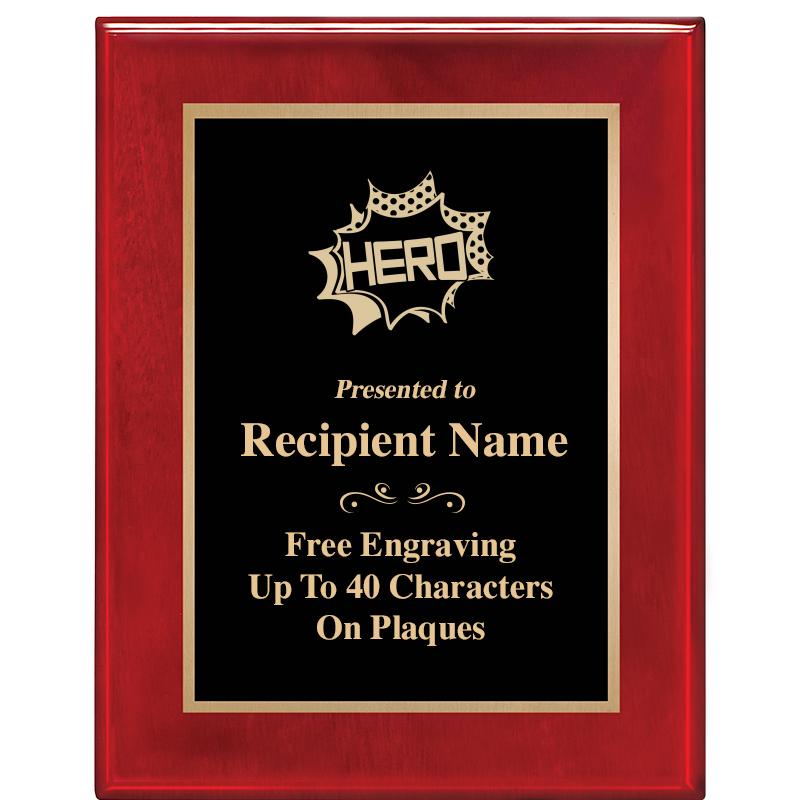 7 X 9 GLOSSED ROSEWOOD PLAQUE