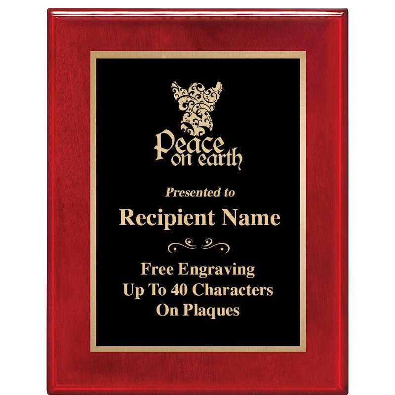 7 X 9 GLOSSED ROSEWOOD PLAQUE