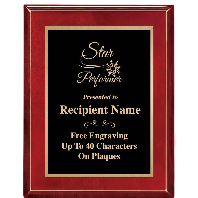 7 X 9 GLOSSED ROSEWOOD PLAQUE
