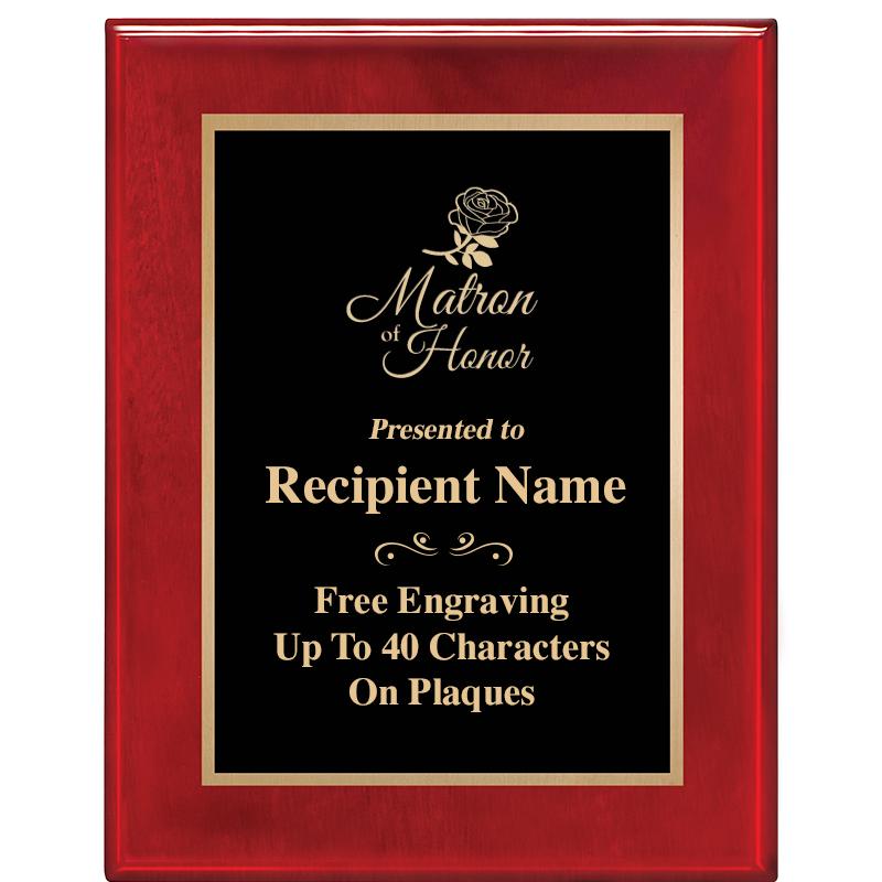 7 X 9 GLOSSED ROSEWOOD PLAQUE