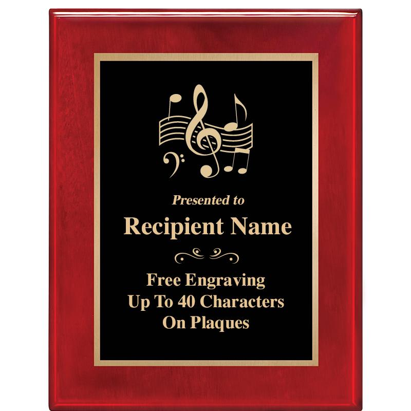 7 X 9 GLOSSED ROSEWOOD PLAQUE