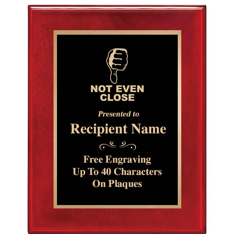 7 X 9 GLOSSED ROSEWOOD PLAQUE