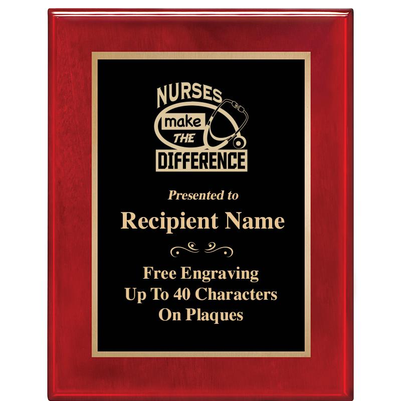 7 X 9 GLOSSED ROSEWOOD PLAQUE