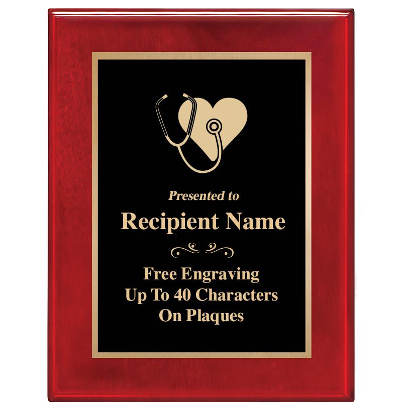 7 X 9 GLOSSED ROSEWOOD PLAQUE