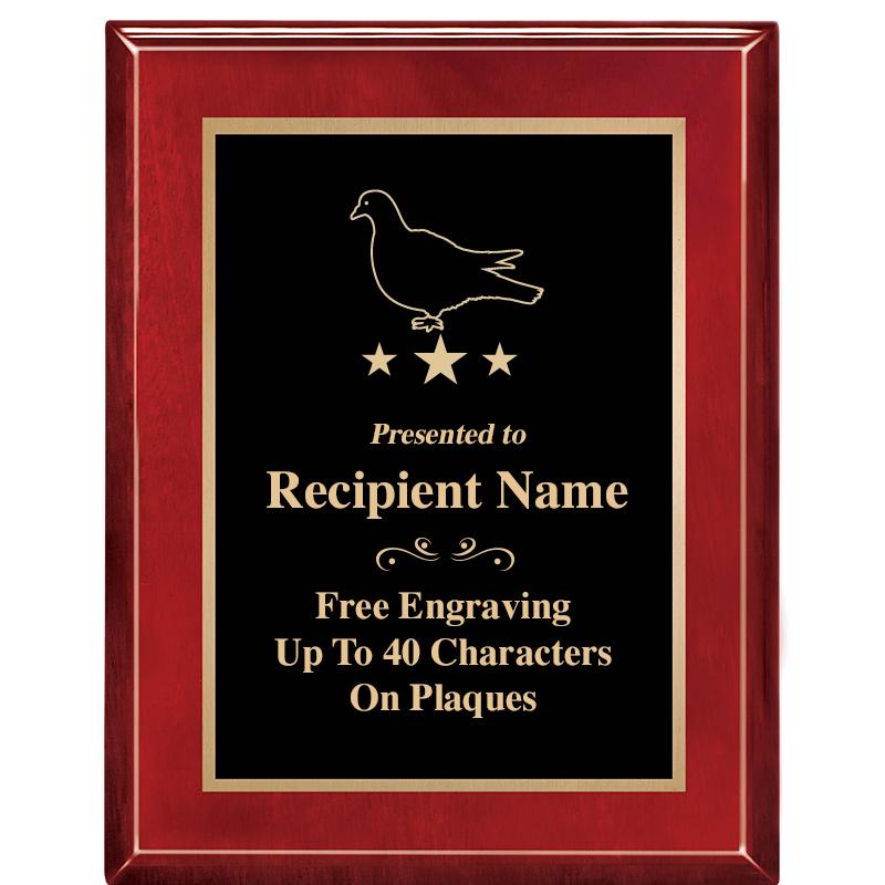 7 X 9 GLOSSED ROSEWOOD PLAQUE