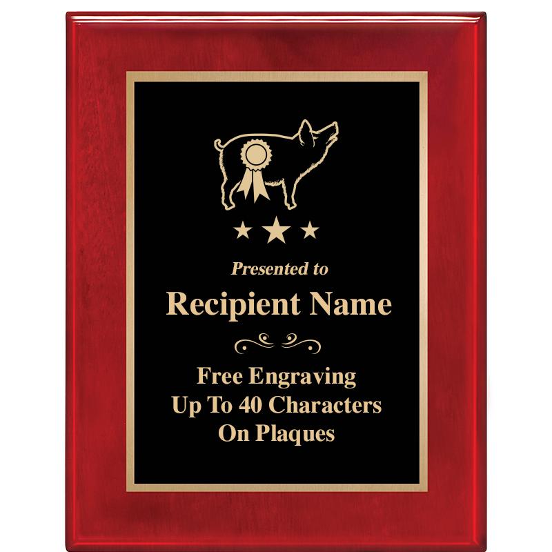 7 X 9 GLOSSED ROSEWOOD PLAQUE
