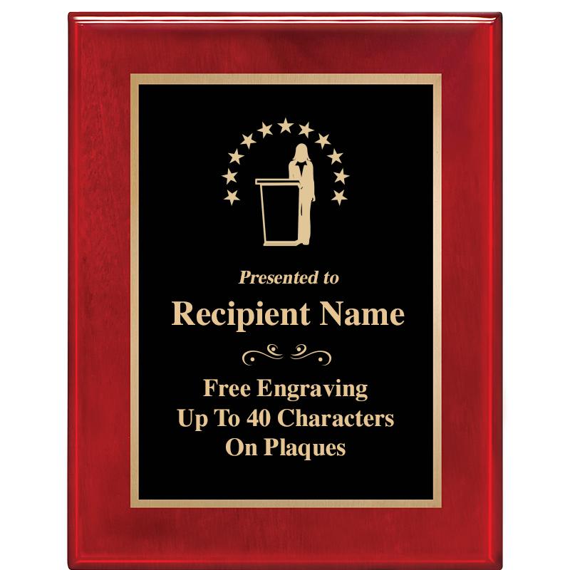 7 X 9 GLOSSED ROSEWOOD PLAQUE