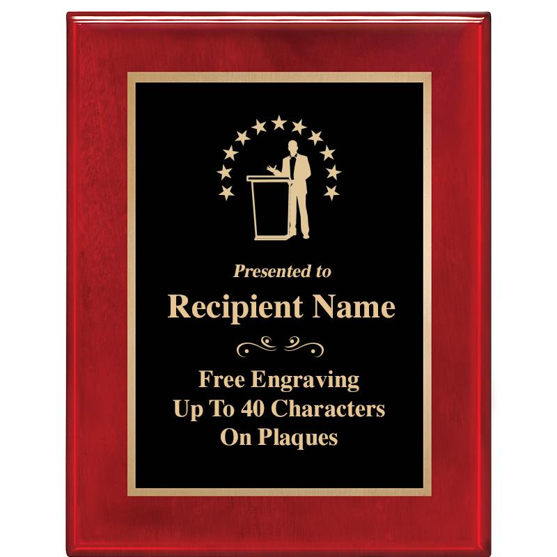 7 X 9 GLOSSED ROSEWOOD PLAQUE